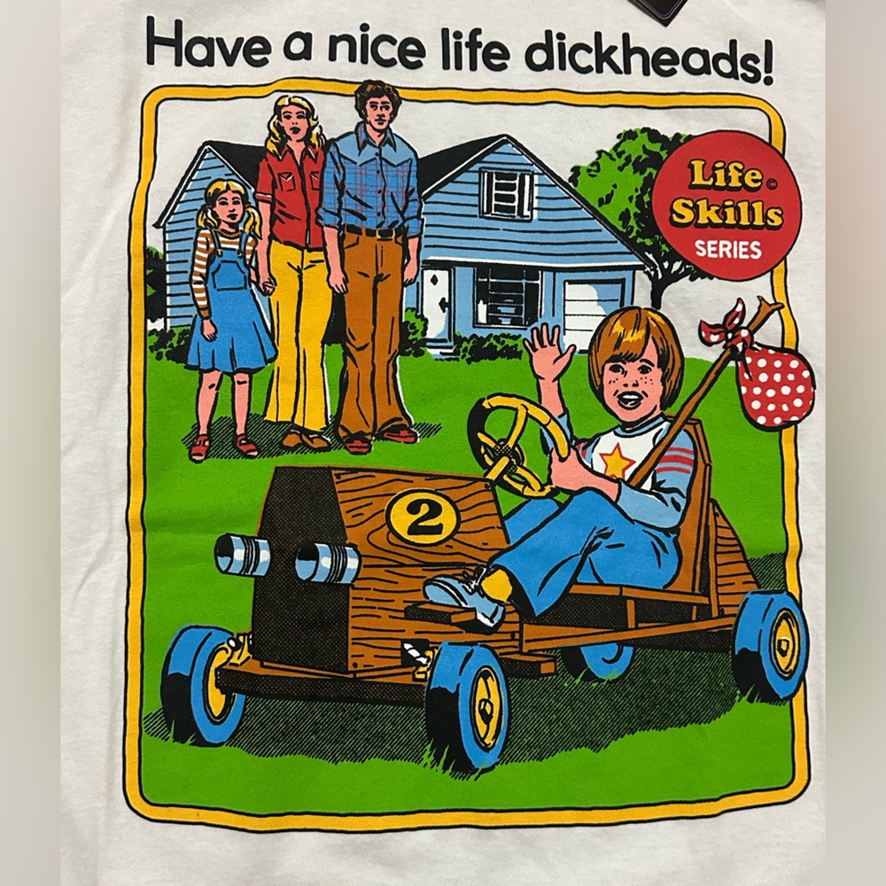 Funny humorous t shirt Have A Nice Life Di#%heads Retro Vintage 70’s look L - Picture 3 of 7
